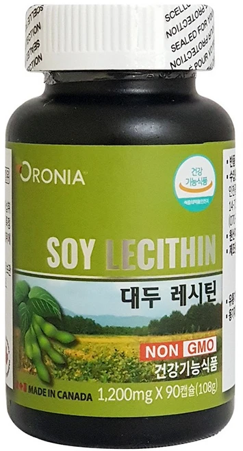 오로니아 대두레시틴 인지질 NONGMO 포스파티딜콜린, 90캡슐, 90정, 1개 - 쿠팡