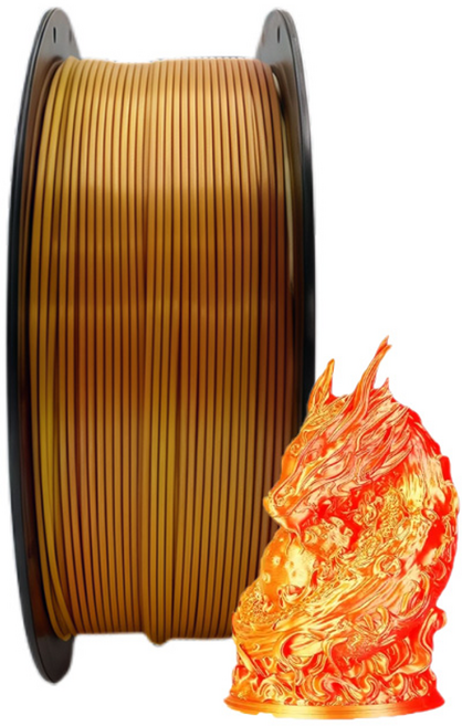 ADLAYER 3색/ 2색 반짝이는 실크 텍스처 PLA 필라멘트 1.75mm 1KG/로드 실크 대부분의 FDM 3D 프린터용 그라데이션 색상, 홍금, PLA001