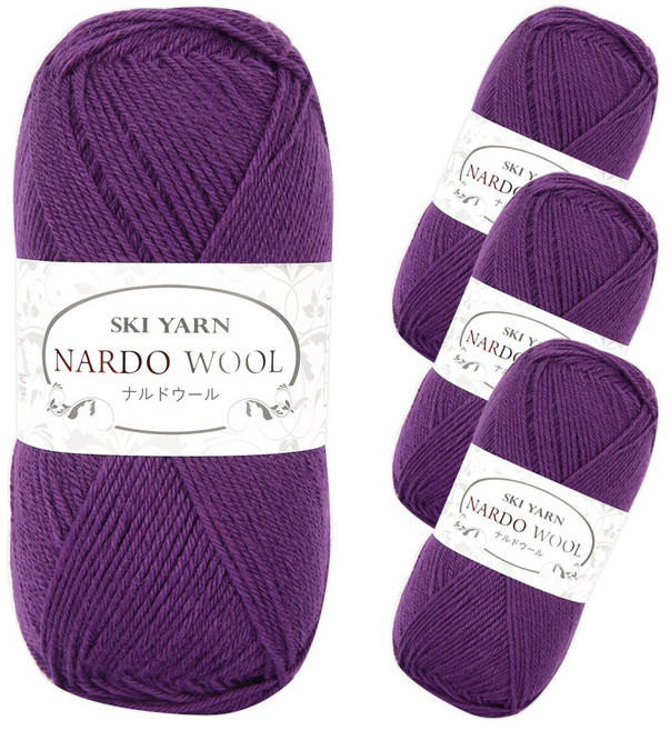 연일섬유 나르도 울 뜨개실, 9번 보라, 4개
