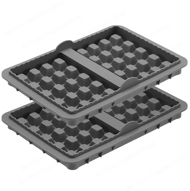 닌자 AF400 재사용 가능한 와플 팬 베이킹 플레이트 삽입 에어 프라이어 액세서리에 대 2PCS 실리콘 금형, 02 회색