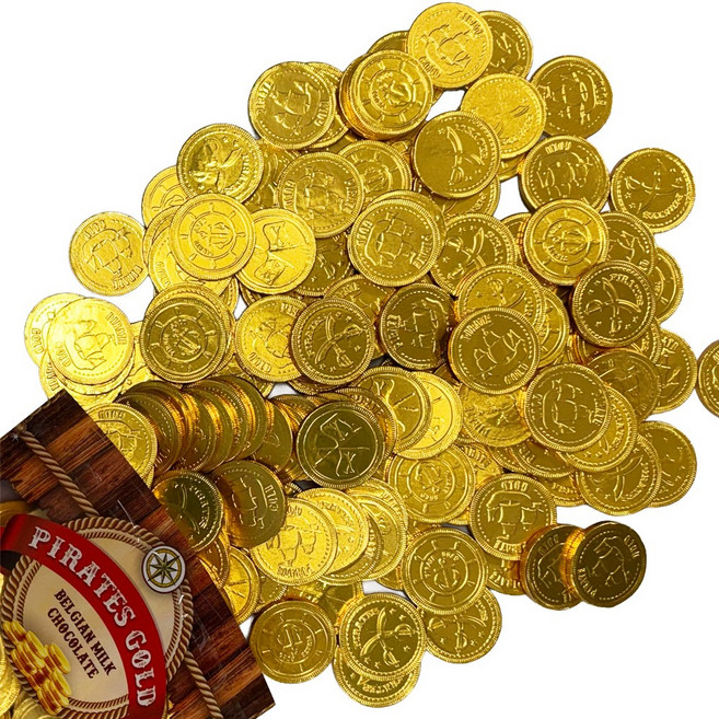 STEENLAND 스틴랜드 해적 골드 동전 밀크 초콜릿 파이어리츠 황금 코인 벨지안 스타일 초콜렛, 1개, 500g
