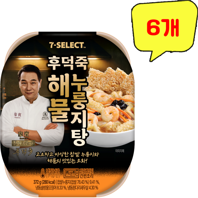 후덕죽)해물누룽지탕, 6개, 372g
