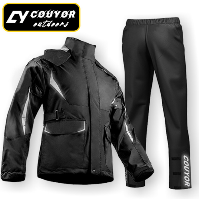 couyor남자오토바이우비 아웃도어우비 우의 전신 방수복 레인코트상하의세트 낚시 우비 방수 배달 라이딩 전신 우비 바이크 우비 성인비옷 남자우의 남자레인코트 자전거비옷, M