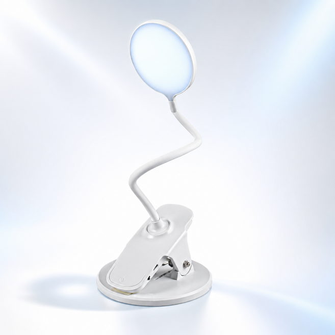 USB 충전식 클립형 LED 독서등 플렉시블 3색 조명 터치조절 침대 책상 캠핑 다용도 스탠드 램프, Q5-3