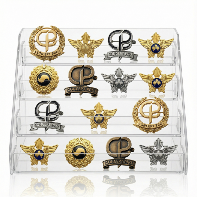 코인 메달 거치대 뱃지 보관함, 4단