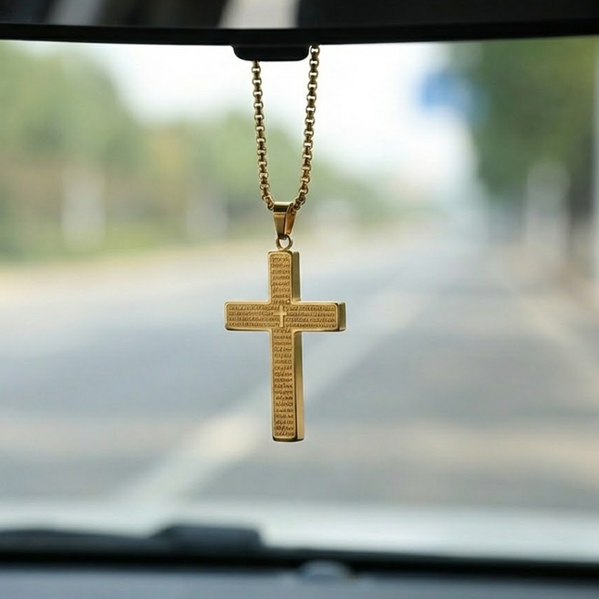 씨엔알비 믿음의 상징 차량용 십자가, 1개, 글로리 골드