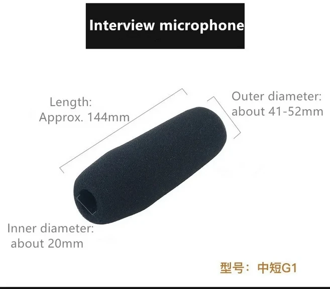 1PC 마이크 커버 폼 마이크 필터 회의 인터뷰용 카메라 마이크 윈드스크린 스폰지 커버 12-21cm 길이, 02 144x20mm