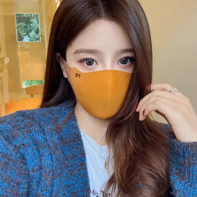 미즈코스 겨울 3D 입체 마스크 스포츠 골프 기모 방한 방풍 통기성, 노랑, 1개, 1개입