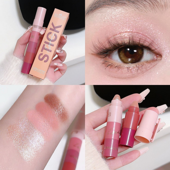 SHILISHAONV 블링블링 아이스틱 컬러링 스틱 아이섀도우 아이크레용 아이섀도 01 02 03 04 5종세트, 1개, 03세트