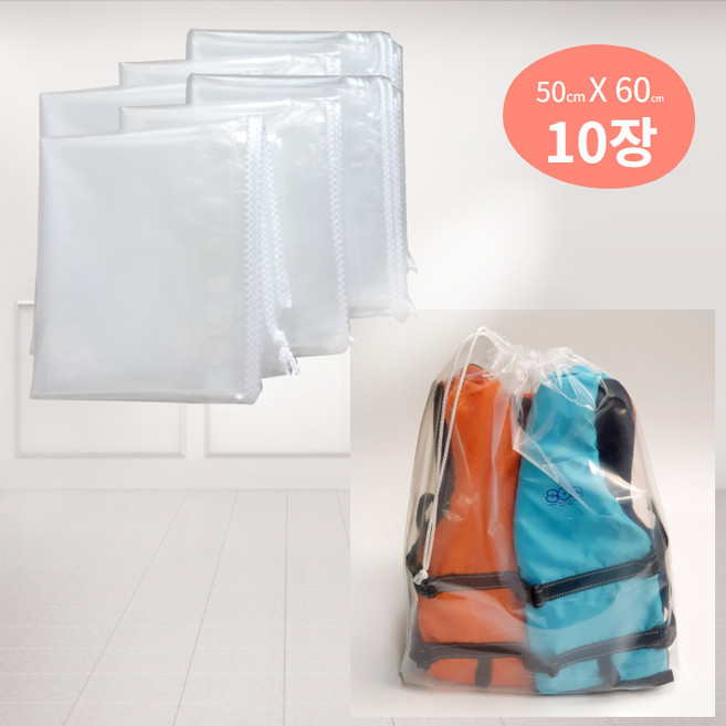끈다리비닐봉투 투명 소형 중형 대형 특대형 10개묶음