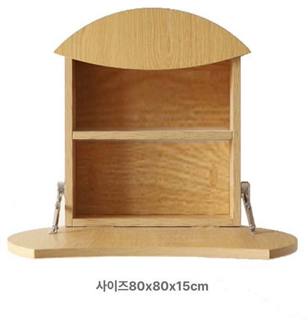 접이식 벽걸이 화장대 테이블 벽면 책상 인테리어, 오크 컬러 포함 80x80cm