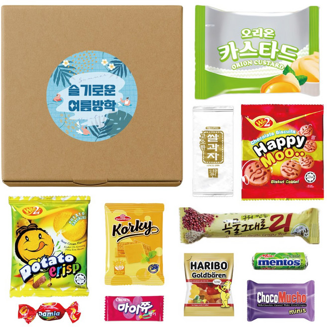 주주나라 단체간식 학교 행사 교회 어린이집 유치원 생일답례품 구디백 상자포장 간식선물세트, 30개, 갈색상자