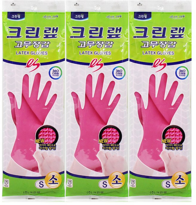 크린랩 고무장갑 ES, 3개