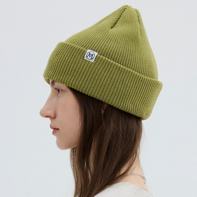 [미네티] 여성비니 클래식 라벨 여성 니트 비니 모자 숏 얇은 면 롱 골지