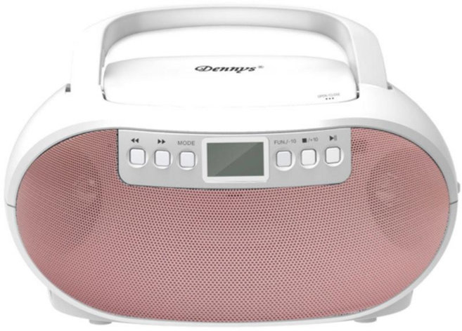 Dennys USB CD MP3 FM 手提音響 MCD-314 多功能音樂播放器 輕巧便攜 享受豐富音樂體驗, 粉色