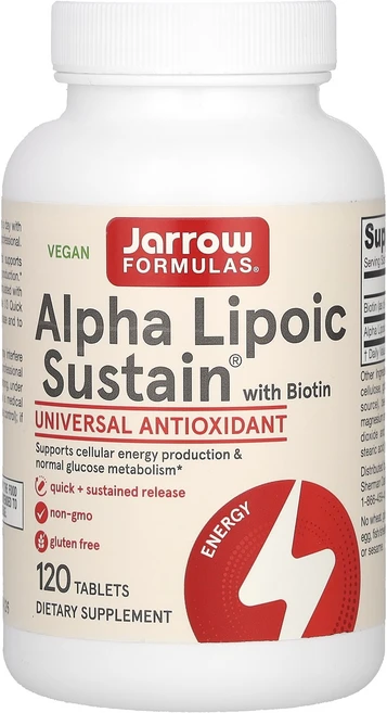 재로우 포뮬러 바이오틴이 함유된 알파 리포익 서스테인, 5개, 120정 - 쿠팡