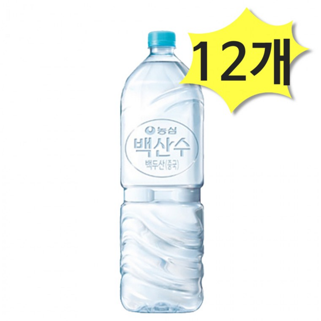 농심 백산수 천지차이 생수 (유무라벨 랜덤), 12개, 2L