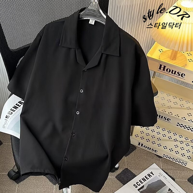 스타일닥터 남자 쿨링 반팔 셔츠 캐주얼 루즈핏 여름 반팔 남방 데일리 통기성 셔츠