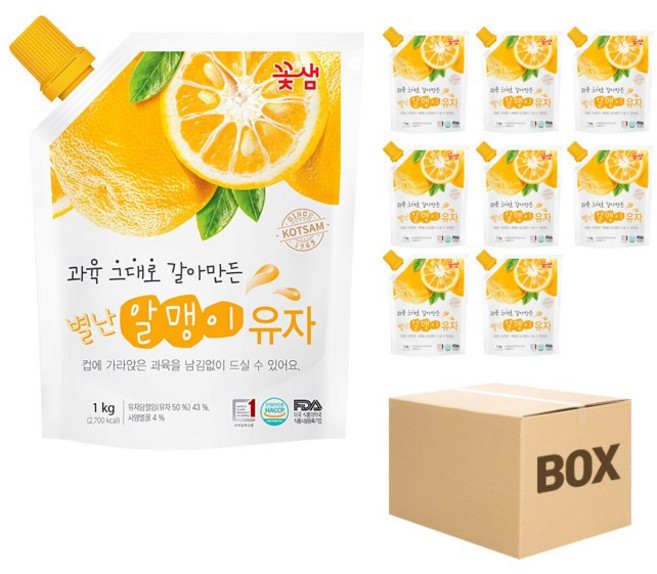 꽃샘 별난 알맹이 유자, 8개, 1kg