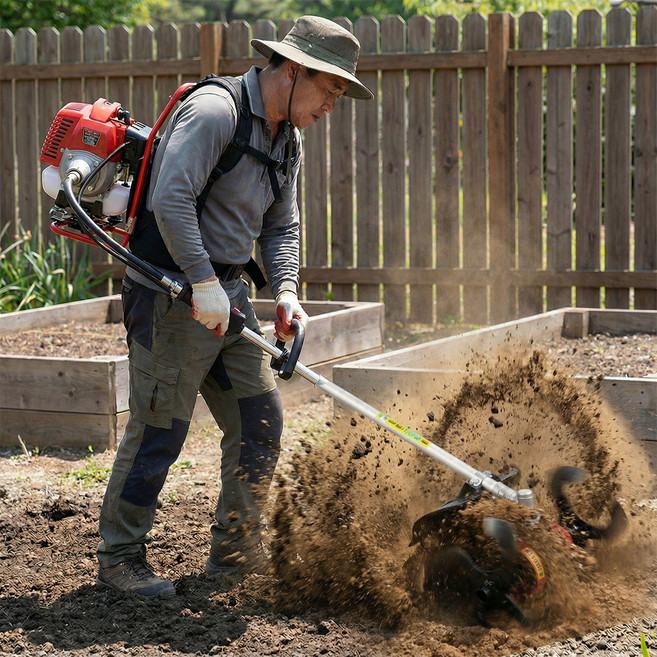 예초기 부착 관리기 텃밭 고랑 제초 잡초 로타리 소형 미니 날 기계 호미 하우스 농작물 농작, 1개, RTM-24AF