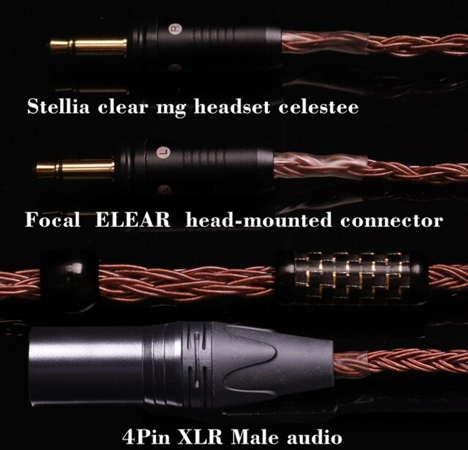 혼케이블 n5005 케이블 Syrnarn 밸런스드 2.5 4.4 6.5 xlr clear celestee new focal elear 헤드셋 프랑스 유토피아 3.5mm 와이어, 1.2m, 4핀 xlr 남성 오디오, 1개