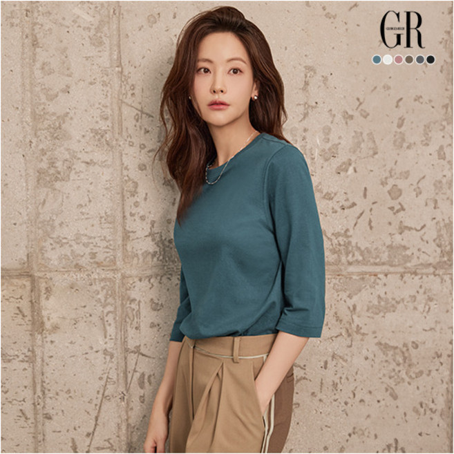 [조르쥬 레쉬] (26SS) 퓨어코튼100 7부 티블라우스 6종