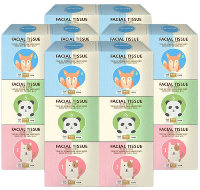 복이많은집 미니 각티슈 250매 24개 화장지 부드러워요