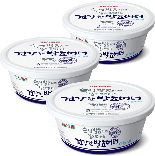 파스퇴르 건강한 발효버터 오리지널200g(3입), 200g, 3개