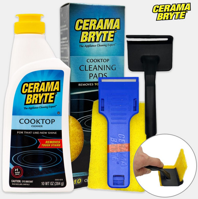 세라마브라이트 인덕션 청소 클리너 세트 ( 전용 수세미 12P + 핸드툴 + 스크래퍼 ) NO.3, 1세트, 284g