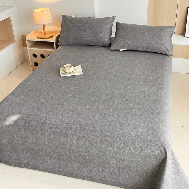 A급 순면 두꺼운 올코튼 침대 시트 단품 순면 여름용 싱글 이불 베개 커버 3종 세트 면마 냉매트