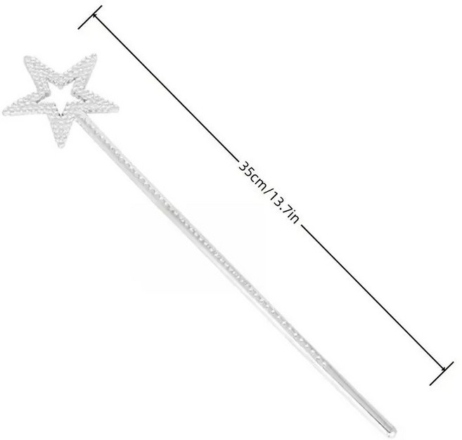 廢物專賣店 萬聖節變裝國王/皇后/王子配件：皇冠道具組, 1個, 銀色天使魔杖