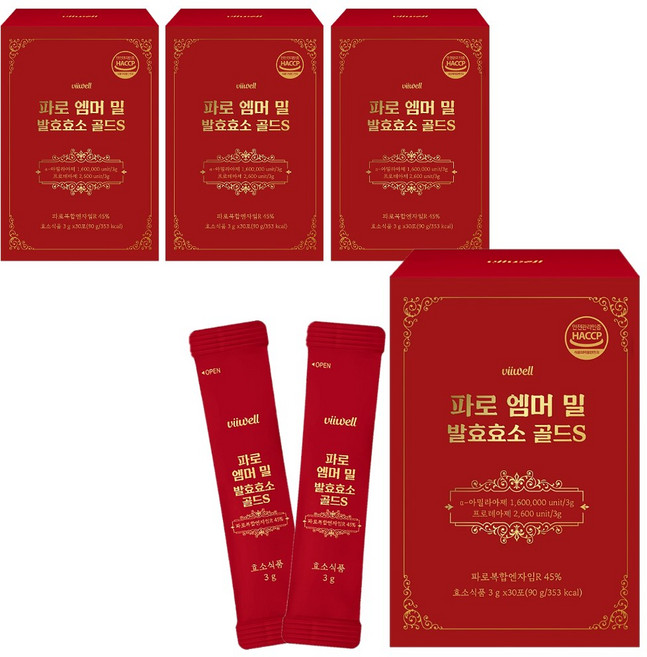 고역가수치 이탈리아 파로 효소 식약청인증 탄수화물 단백질 분해효소 프리미엄 파로 고대 곡물 순수 자연발효 효소 분말 30p, 4개