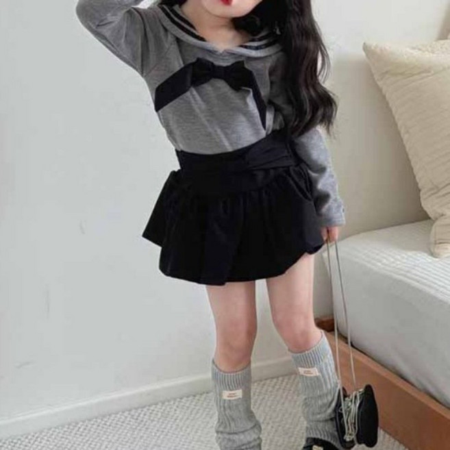 구빠방 아동 리본 프릴 캉캉 투피스 세트