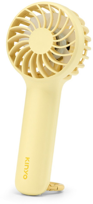 KINYO Mini手持風扇 USB充電式靜音風扇, 黃, UF-2053
