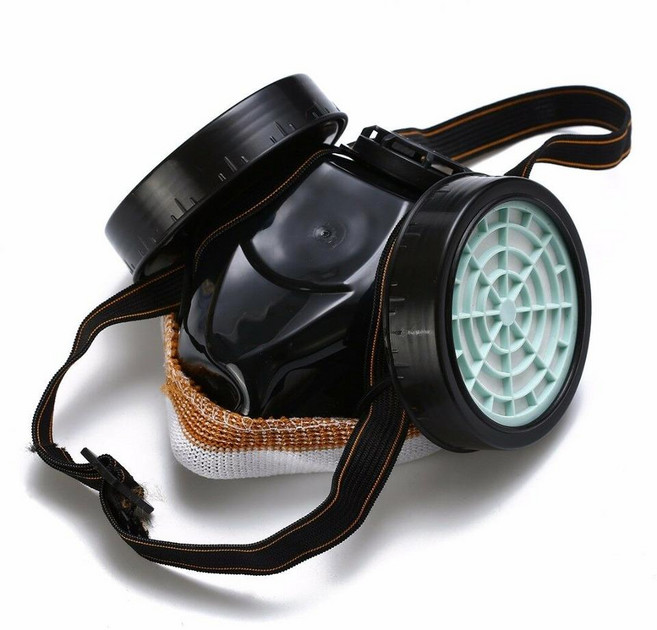 뽀띠나 1회용 마스크 간이 방독면 3M 실리콘 인공 호흡기 필터 커버 화재 농약 유독 가스 공사 페인팅 방진 분진 분사 방염 산업용 농업용 공업용 용품 페이스 방진마스크 방독마스크, 간이용 방독면 마스크, 1개