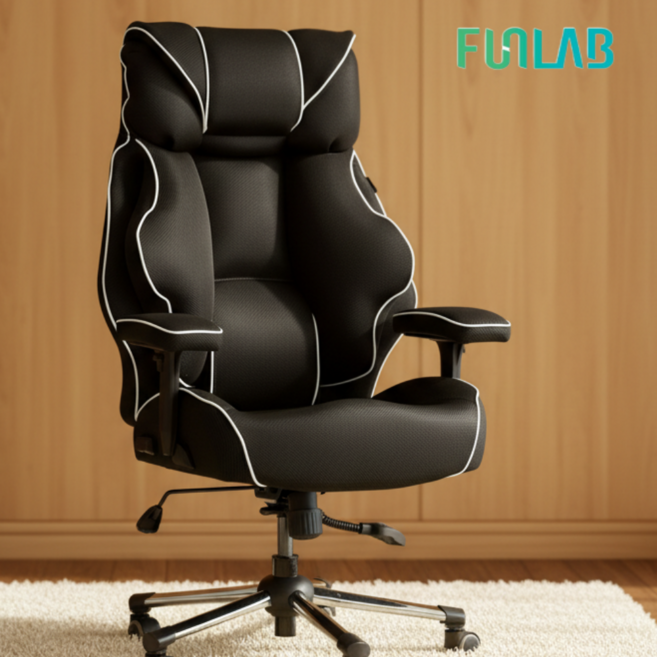 펀랩체어 국산 제조 레거시 학생 사무용 컴퓨터 메쉬 게이밍 의자, 높낮이조절쿠션 팔걸이, 브라운