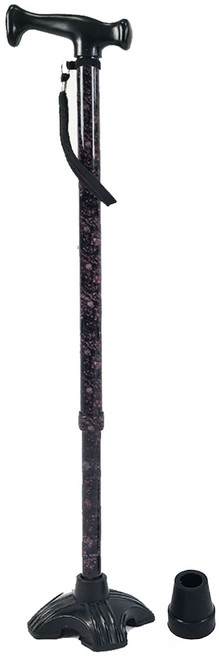 가볍고 멋스럽고 튼튼한 노인용 4발 어르신용 효도 지팡이 고무발 추가증정, 1개, 다크무드