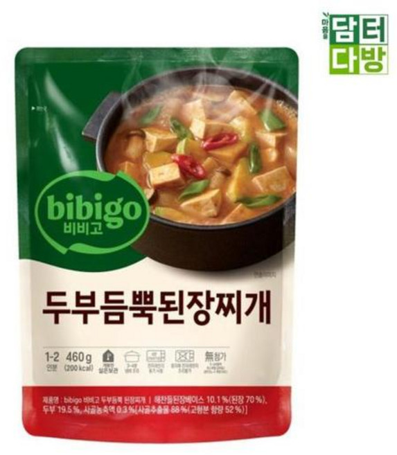 된장찌개파우치 비비고 두부듬뿍 된장찌개 X 460g 5개, 단품