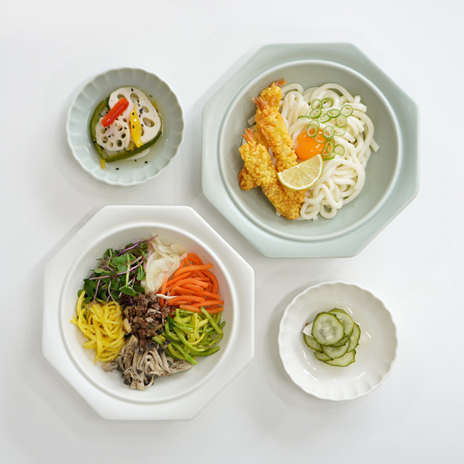 시라쿠스 네이처 화이트 팔각볼 파스타세트 4P, 아쿠아그레이, 1개