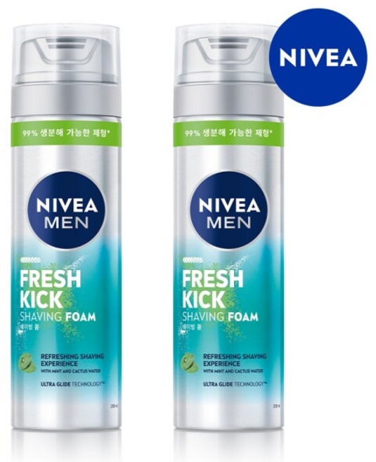 니베아 맨 프레시킥 쉐이빙 폼, 2개, 200ml