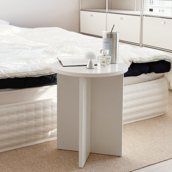 도르리 거실 사이드테이블 소파테이블 침대 협탁 원목 테이블, 화이트 M