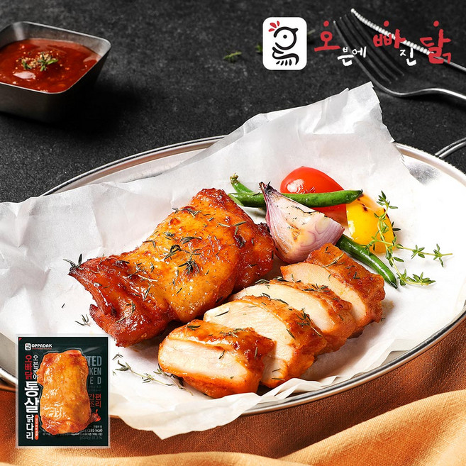 오빠닭 오븐구이 통살 닭다리 양념바베큐맛, 8개, 100g