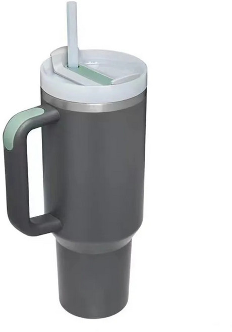 손잡이 뚜껑이 있는 맞춤형 텀블러 빨대 40 oz 스테인리스 스틸 물병 진공 보온병 컵 여행용 자동차 커피 머그잔, 1개, 05 cha