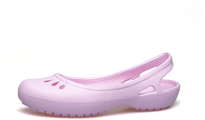 超輕洞洞鞋女軟底美林蒂醫院護士鞋白色包頭大碼防滑沙灘鞋花園鞋, 10 cm, 美林蒂粉色:37標準