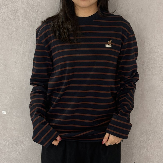 [국내정식매장] 캉골 티셔츠 Kangol 스트라이프 긴팔 3539 네이비