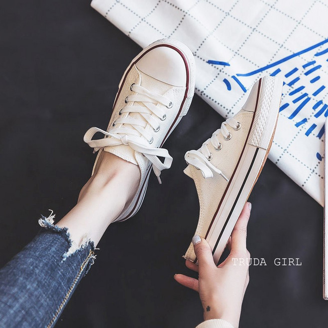 《杜達女孩》韓風懶人餅乾鞋 撞色系穆勒休閒女鞋