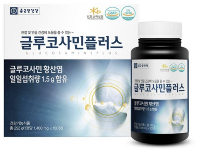 종근당건강 글루코사민 180정 무릎 관절 허리 통증 영양제, 1박스