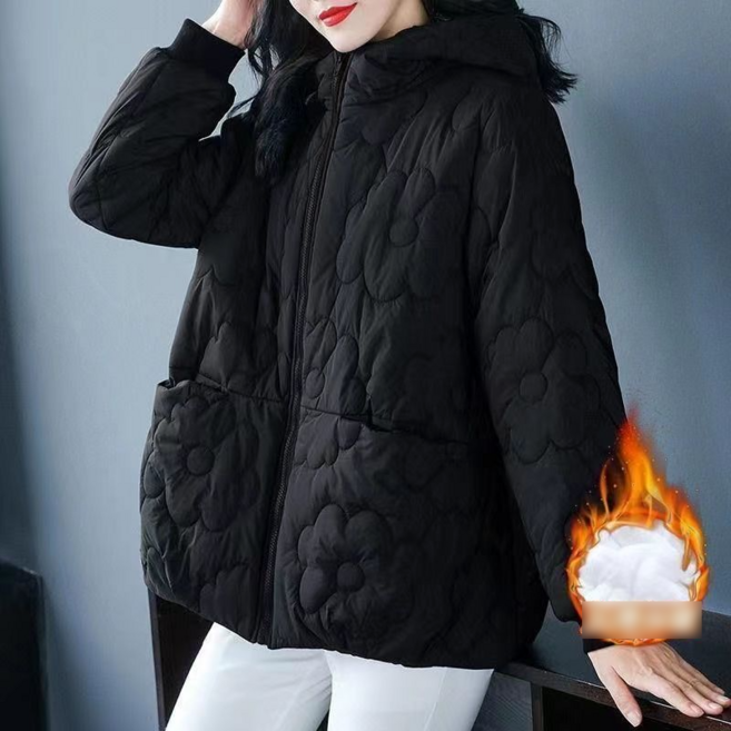 여성 캐주얼 누빔 후드 경량 패딩 루즈핏 따뜻한 퀼팅 자켓 데일리룩