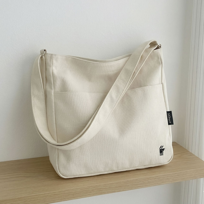 슬링키나인 데일리 무지 캔버스 에코백