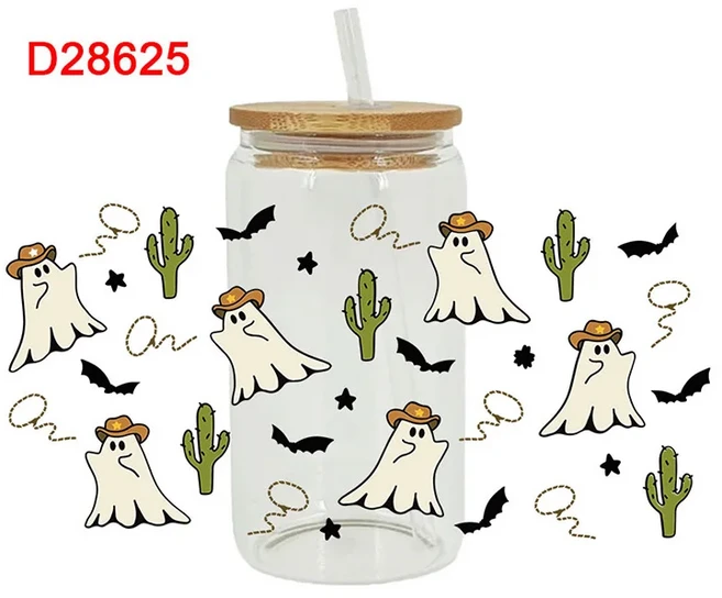 3D UV DTF 만화 인쇄 전사 스티커 16oz 컵 랩 DIY 유리 세라믹 금속 가죽 등 D27405, 01 24cm x 12cm, 05 D28625